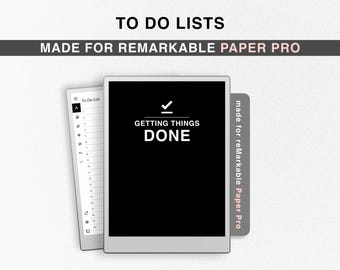 Listy zadań do reMarkable Paper Pro, szablony do reMarkable, Minimalistyczny tracker zadań, Planer z hiperłączami, Planer projektów Kanban SWOT