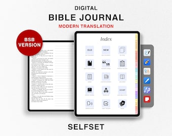 Digital Bible Journal, Study Bible, Berean Standard Journaling Bible BSB, Old New Testament, Rainbow Bible Study Notebook Goodnotes