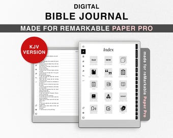 Bible Journal for reMarkable Paper Pro, Study Bible KJV, King James Version Journaling Bible KJV, Old New Testament, Bible Notebook
