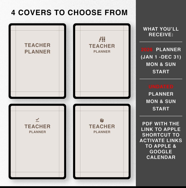 2026 Digital Teacher Planner, Dated + Undated Lesson Planner, Academic Planner Homeschool Planner Goodnotes Planner Teaching Planner image 10