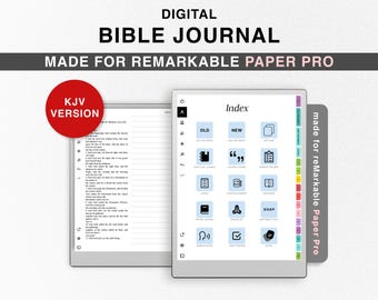 Bible Journal for reMarkable Paper Pro, Study Bible KJV, King James Version Journaling Bible KJV, Old New Testament, Bible Notebook Dotted
