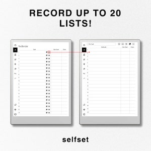 May include: A digital planner with a white background and black text. The planner has a tab that says "To Do List" and another tab that says "The Task". The planner has 20 lines for each list.