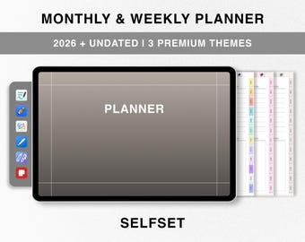 Planner digitale semplice, Planner 2026, Planner non datato, Planner GoodNotes, Planner minimalista, Planner mensile, Planner settimanale, iPad