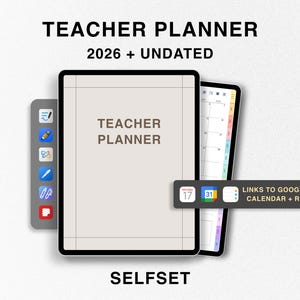 2026 Digital Teacher Planner, Dated + Undated Lesson Planner, Academic Planner Homeschool Planner Goodnotes Planner Teaching Planner