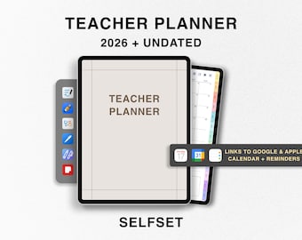 2026 Digital Teacher Planner, Dated + Undated Lesson Planner, Academic Planner Homeschool Planner Goodnotes Planner Teaching Planner