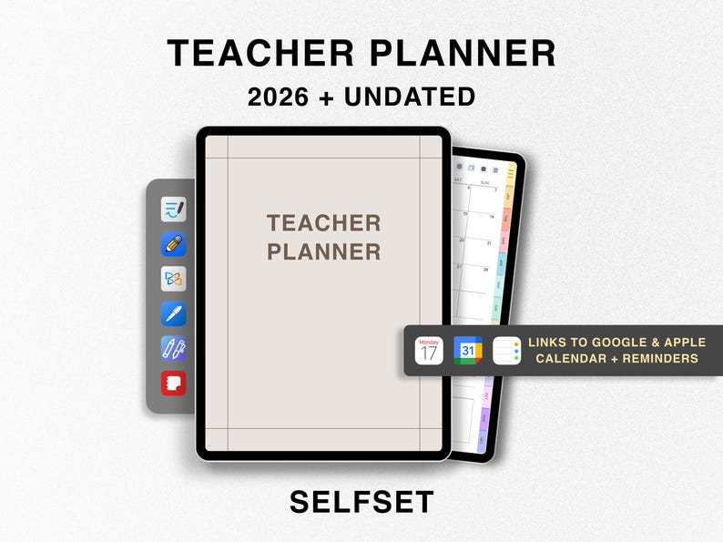 2026 Digital Teacher Planner, Dated + Undated Lesson Planner, Academic Planner Homeschool Planner Goodnotes Planner Teaching Planner image 1