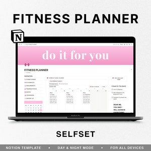 Notion Fitness Planner, Notion Template, Weight Loss Journal, Workout Program Planner, Weight Tracker, Meal Planner, Measurement Tracker