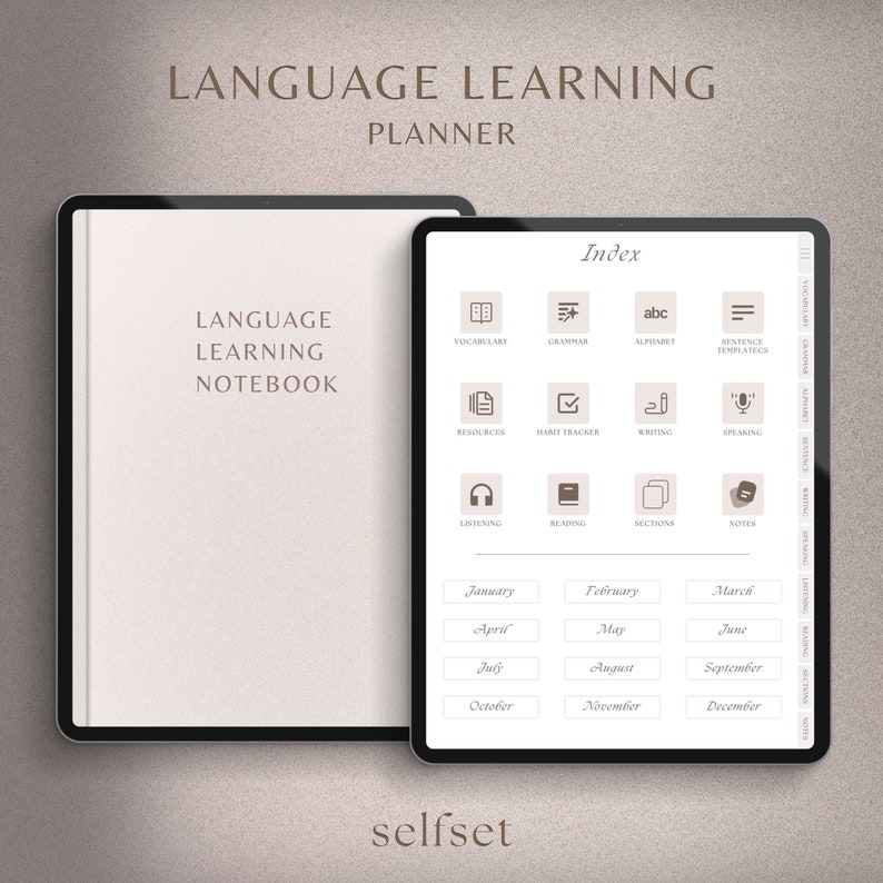 Language Learning Planner for Goodnotes, Notebook, Study and Learn ...