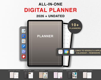 2026 The Ultimate Digital Bundle, Goodnotes Planner, iPad Planner, Notability Planner, Dated & Undated Digital Planner, Student, ADHD
