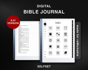 Bible Journal for reMarkable 2, Study Bible KJV, King James Version Journaling Bible KJV, Old New Testament, Digital Bible Study Notebook
