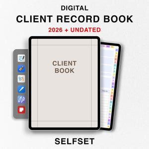 Digital Client Record Book 2026 for Goodnotes, 2026 + Undated Client Tracker, Beauty Salon Appointment Book, Hair Nail Lashes