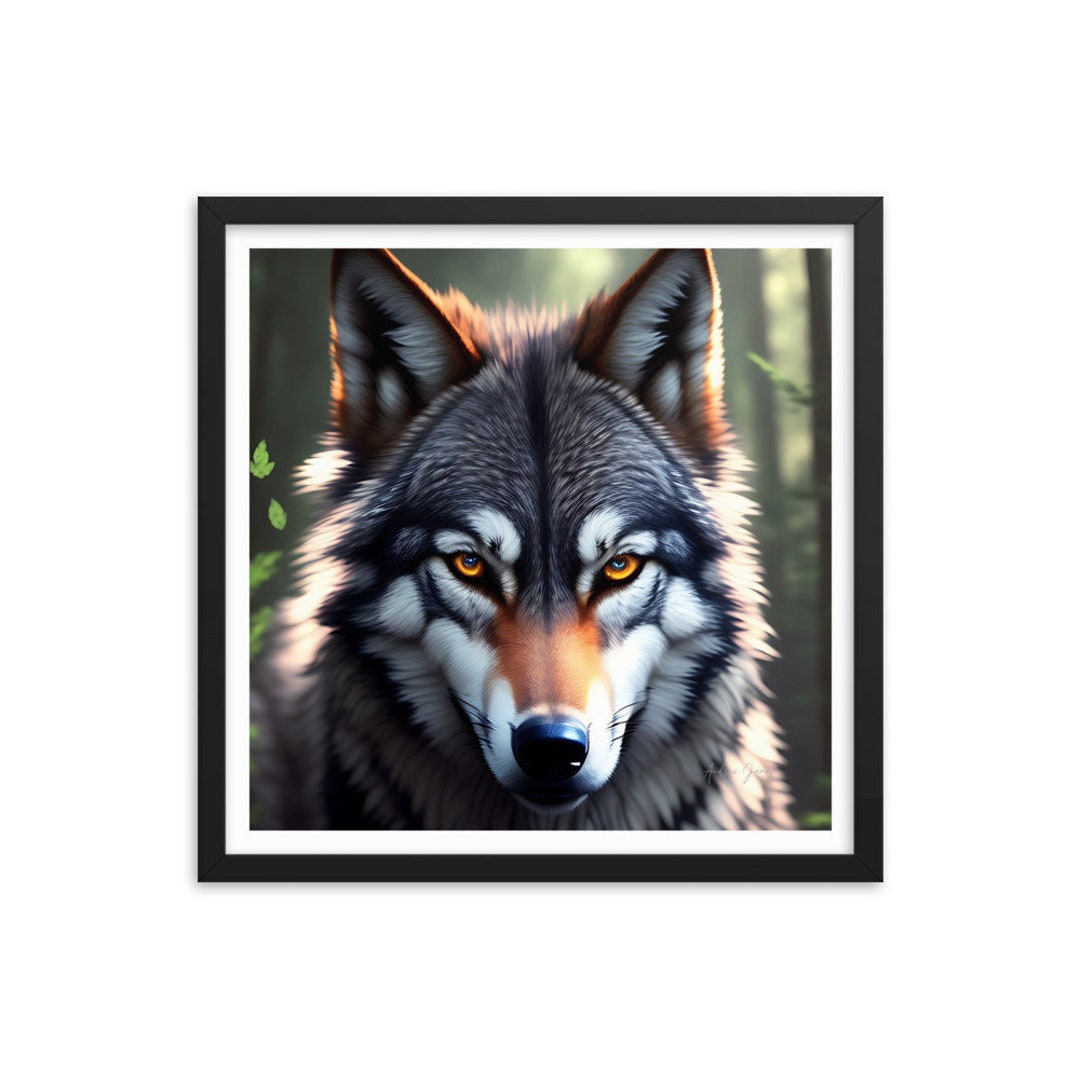 Wolf Portrait Ultrarealistic 4K Print Cinematic Lighting Character