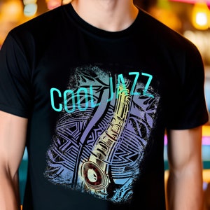 Cool Jazz tshirt, jazz lover, music lover, abstract design, unisex, Rockin Cotton Designs