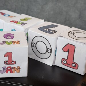 Alphabet Lore Calendar Cube Cutout Papercraft Templates, 2 Pages, 5 ...