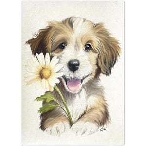 Collie pup 10-pack wenskaart collie minnaar cadeau collie puppy kaart hondenliefhebber cadeau collie moeder puppy met bloem beterschap kaart zonnebloem