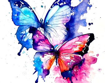 Flights of Fancy Whimsical Watercolor Butterfly Series
