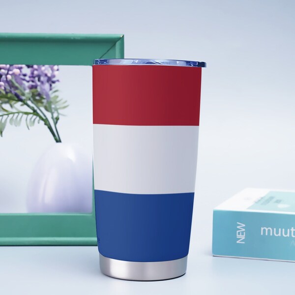 Netherlands Flag Stainless Steel Mug/Tumbler | Dutch Flag Design | Nederland | Holland | Travel Mug