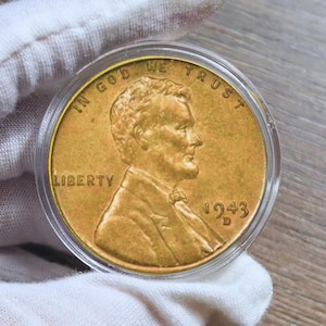 1943-D Lincoln Wheat Penny Collectible Coin – Vintage U.S. One Cent for Coin Collectors