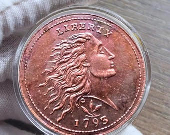 1793 Flowing Hair Large Cent Rare Commemorative Coin for Collectors.