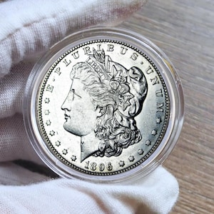 US 1896 S Morgan Silver DollarEagle Design  Collectible  Coin for Display | American Vintage Coin.