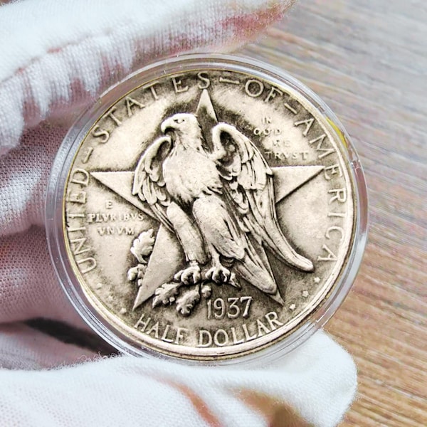 1937 Texas Half Dollar Silver Rare Commemorative Coin for Collectors.