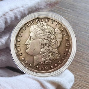 Pièce réplique d&#39;un dollar Morgan de 1879 - Copie du dollar américain Liberty en argent - Pièce de collection