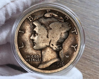 1944 年マーキュリー ダイム「W」刻印; 10 セント硬貨; 米国通貨