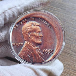 1955 Doubled Die Lincoln Penny Error Coin  Rare Commemorative Coin for Collectors.