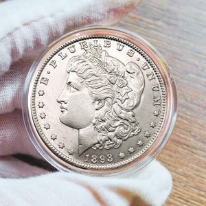 US commemorative  1893 S Morgan Dollar Silver Plated  coin vintage coins ideal for collection.