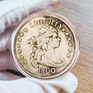 Pièces commémoratives américaines de 1800 buste drapé dollar aigle héraldique en plaqué argent pièces rares idéales pour la collection