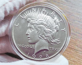 Moneda conmemorativa rara del dólar de la paz de 1928 para coleccionistas.