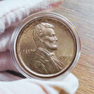 US commemorative 1955 Double Lincoln Penny Cent Silver Plated Coin rare coin vintage coin ideal for collection