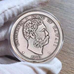 US commemorative  1883 one Dollar Hawaii Commemorative Half Dollars Silver Plated rare Coins ideal for collection.