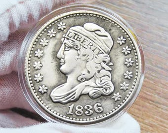 Pamiątkowa moneta 5C z popiersiem w kształcie czapki z lat 1836/1837 dla kolekcjonerów.