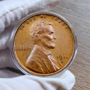 Penny de blé Lincoln, 1914-S – Pièce de un cent date clé rare | Pièce de collection vintage des États-Unis de la Monnaie de San Francisco