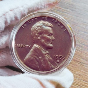 US Commemorative  1955 D Lincoln Penny Cent 100% Copper Coin vintage coins rare coin ideal for collection
