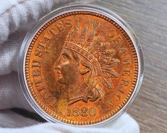 1900年インディアンヘッドペニー - 未流通、変色 - 割引コイン - 1900