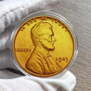 1943 Lincoln Wrain Penny – Steel Cent Münze aus der 2 Seltene Vintage US Münze für Sammler, Geschichtsliebhaber & Geschenke