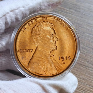 1914 D Lincoln Wheat Penny Rare Commemorative Coin for Collectors.