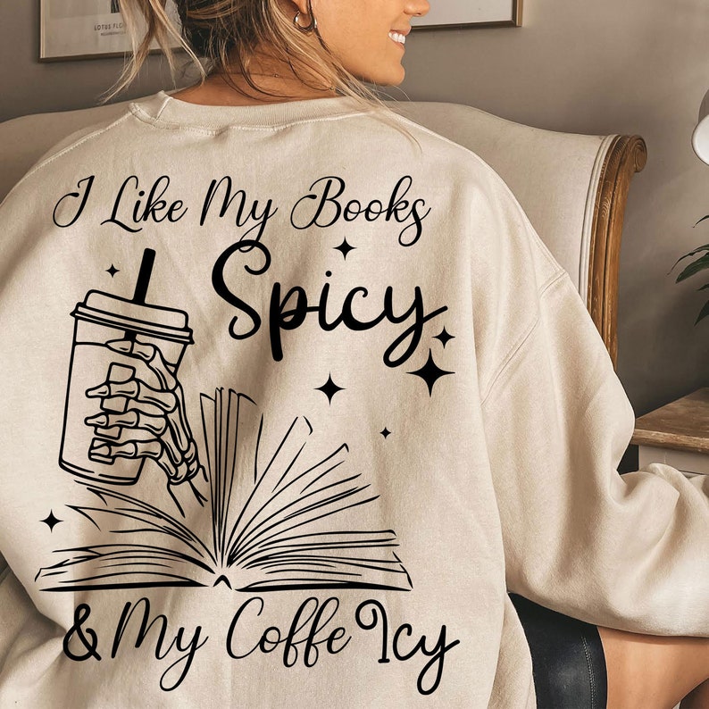 I Like My Books Spicy And My Coffee Icy Png Bookish Png Booktok Png Gift For A Reader