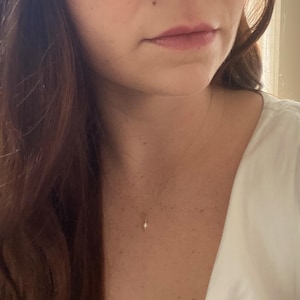 Dainty Freshwater Pearl Pendant Necklace: 14K Gold Filled