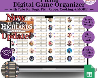 Palia Game Organizer Spreadsheet | Royal Highlands, Elderwoods, Vaults, Treasure Chests & Resources Tracker Guide