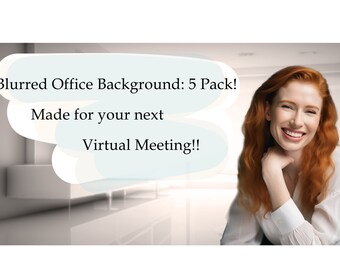 Digitale achtergrond gemaakt voor jou! 5 pack, "Blurry Bright Office"-bundel, virtuele achtergrondzoom, Microsoft Teams, Google Meet, TikTok!