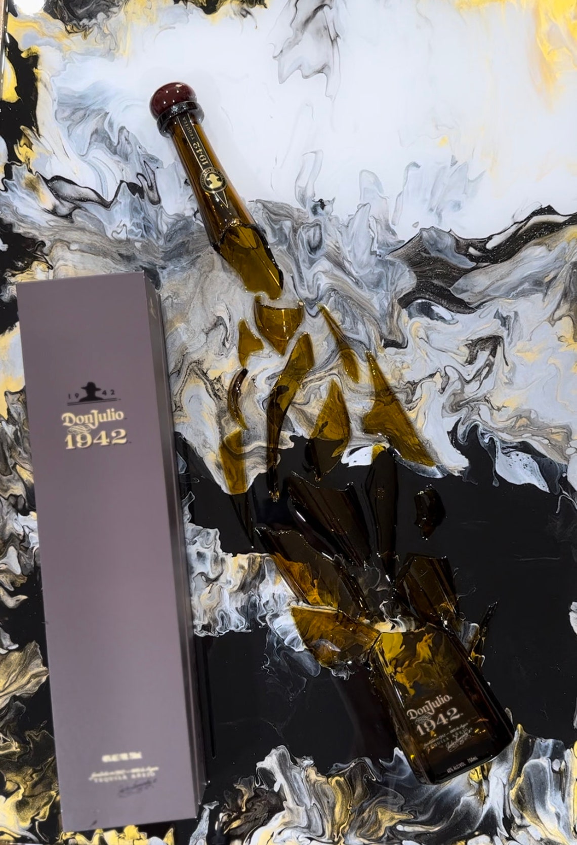 Custom Broken Bottle Art Made to Order With Your Color Selection Wall