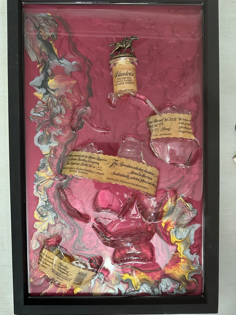 Custom Broken Bottle Art Made to Order With Your Color Selection Wall