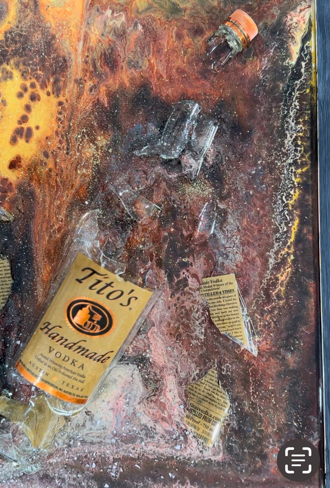 Custom Broken Bottle Art Made to Order With Your Color Selection Wall