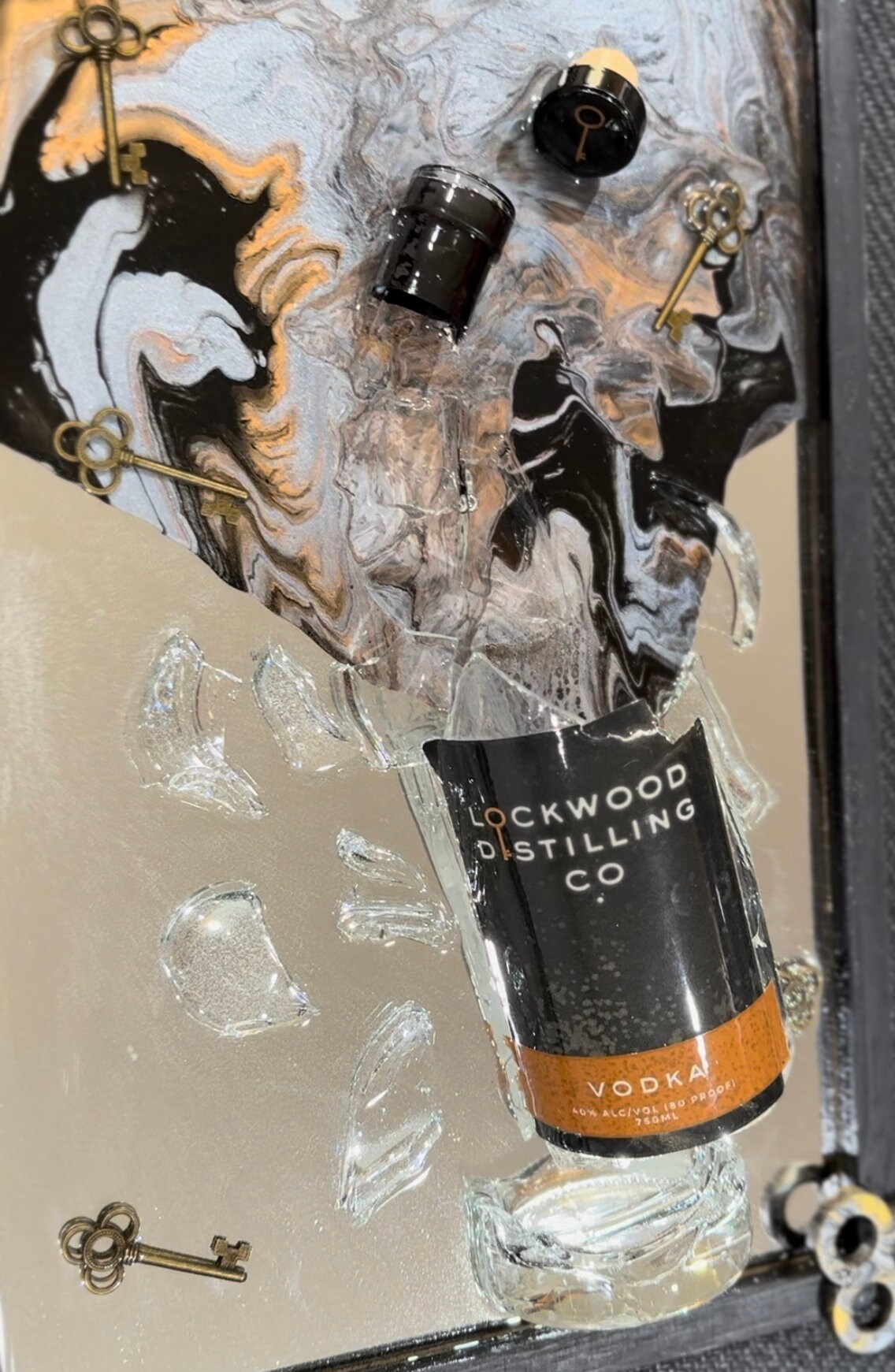 Custom Broken Bottle Art Made to Order With Your Color Selection Wall