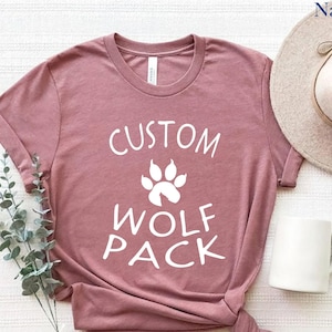 Chemise personnalisée de meute de loups : t-shirt familial assorti
