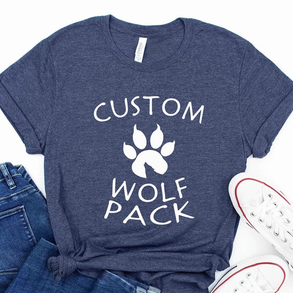Personalize Wolf Pack Name Shirt, Family Matching Shirt, Wolf Lover Shirt, Wolf Graphic Tee, Family Matching Outfits, Women Wolf Pack Shirt