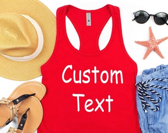 Custom Text Graphic Tank Top, Personalized Writing Saying Tank Top, Custom Tank,Women and Man Tank, Matching Tank, Gift For Women Tank Top